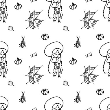 Cadılar Bayramı için kusursuz vektör deseni. Geçmişi saydam siyah çizgili. Korku, vampirler, kan şekeri çizilmiş el baskısı. Tekstil, kumaş, ambalaj kağıdı, albüm kağıdı için tasarım..