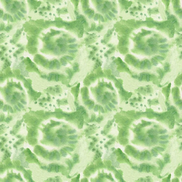 Aquarel Naadloze Stropdas Kleurstof Patroon Salie Groene Kleur Stoffen Textuur — Stockfoto