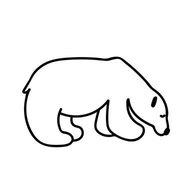 Siyah çizgili şirin kutup ayısı eli. Tatil, kış, izole edilmiş arka planda kuzey karalama tarzı çizimler. Sosyal medya, ambalaj, dekor, çıkartmalar, web, renklendirme, yazdırma için tasarım.