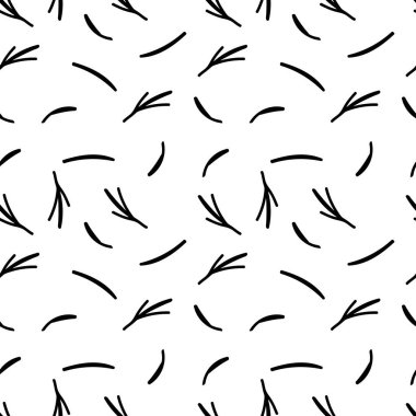 Kış botanikleri elinde siyah çizgiler olan vektörsüz desen. Karalama tarzında bitkilerle Noel tekrarlanan baskısı. Tekstil, ambalaj, sosyal medya, ambalaj kağıdı, albüm kağıdı tasarımı.