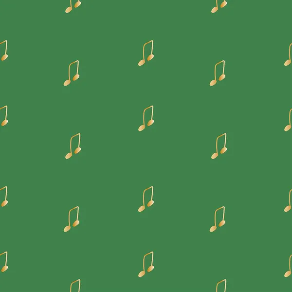 緑の背景に金線のクリスマスかわいいイラストとシームレスなベクトルパターン 落書きスタイルの手で休日の印刷が描かれた テキスタイル 包装紙 スクラップブッキングのためのデザイン — ストックベクタ