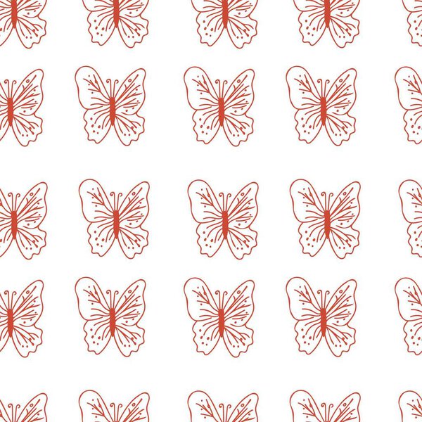 Seamless vector pattern with  butterflies on isolated background.Decorative,festive,repeating,bright print in flecked style.Design for textiles,wrapping paper,packaging,fabric.