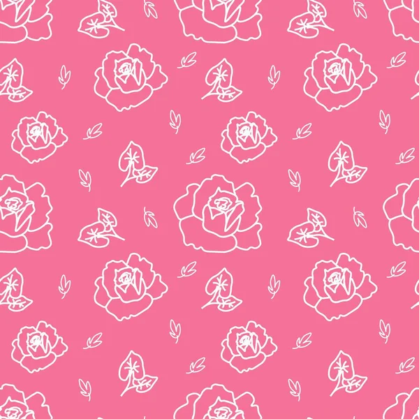 パシフィックピンクの白い花とベクトルシームレスなパターン シンプルです ミニマリスト お祝いのプリントドアスタイル プリントのためのデザイン ステッカー ソーシャルメディア 招待状 包装紙 — ストックベクタ
