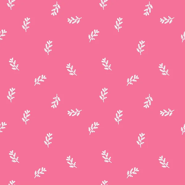 Vektor Nahtloses Muster Mit Weißen Blumen Auf Pacific Pink Simpler — Stockvektor