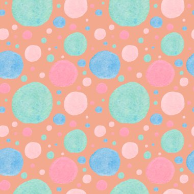 Suluboya minimalist şekillere sahip kusursuz desen. Tekrarlayan, elle çizilmiş lekeli soyut baskı. Kağıt, ambalaj, sosyal medya, tekstil, kumaş için dizayn..