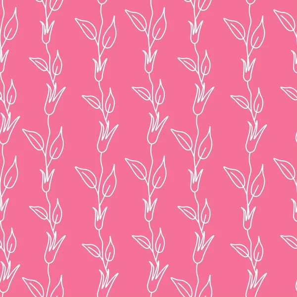 Patrón Sin Costuras Con Flores Blancas Vectoriales Fondo Rosa Del — Vector de stock