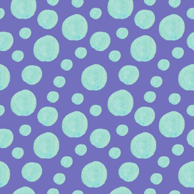 Mor bir Peri arka planında suluboya, kusursuz desen. Desenli şekilli, lekeli, el boyalı lekeli moda baskılar. Tekstil, kumaş, ambalaj kağıdı, ambalaj kağıdı tasarımları..