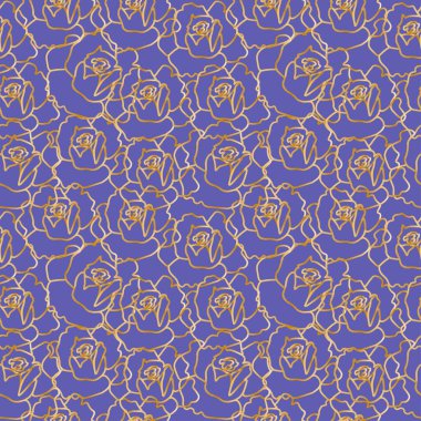 Peri arka planında altın çiçekli kusursuz vektör deseni. Moda, çiçekli el çizimi tarzı baskı. Tekstil, kumaş, ambalaj kağıdı, yapıştırma kağıdı, web sayfası tasarımı..