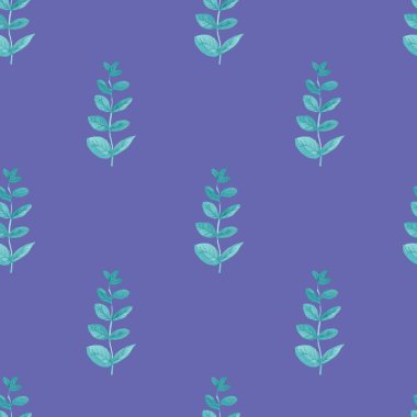 Renk 2022 üzerinde turkuaz okaliptüs içeren suluboya deseni çok Peri. ummer, botanik, bitkisel, dokuma el baskısı. Tekstil, kumaş, kumaş, ambalaj kağıdı, sosyal medya tasarımları.