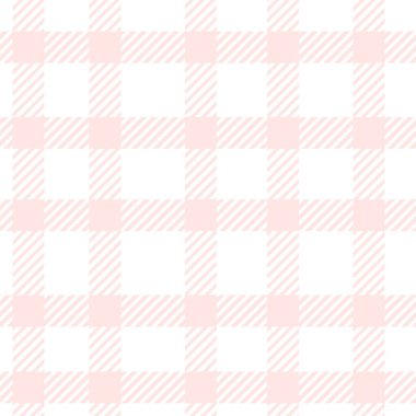 Pembe ve beyaz ekose renkli kusursuz vektör deseni. Soyut, katran teni, çizgili el çizimi. Tekstil, kumaş, ambalaj kağıdı, ambalaj, sosyal medya tasarımları.