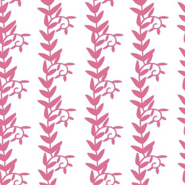 Sevgililer Günü için çiçek desenli kusursuz vektör deseni trend rengi pembe. Soyut, hayvani, minimalist el yazısı. Tekstil, kumaş, ambalaj kağıdı, ambalaj tasarımları.