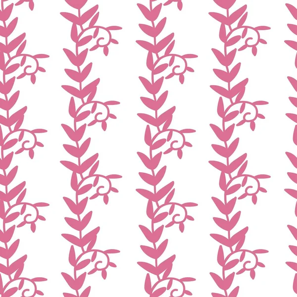 Nahtloses Vektormuster Mit Blumen Für Den Valentinstag Der Trendfarbe Rosa — Stockvektor