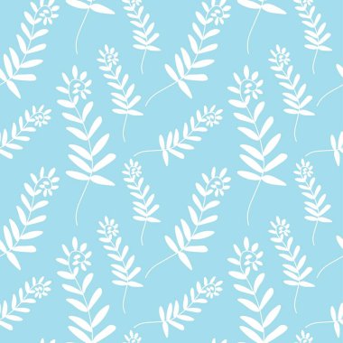 Dikenli Şeker El 'in beyaz çizgili vektör deseni. Karalama stilinde çiçek, çiçek, botanik deseni. Tekstil, kumaş, ambalaj kağıdı, duvar kağıdı, duvar kağıdı tasarımı..