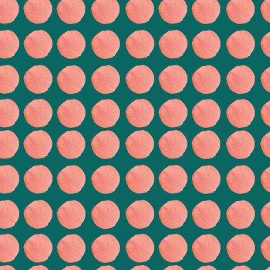 Seamless abstract pattern with pastel shapes on trendy green background. Watercolor, textural, repeating hand painted print. Designs for textile, fabric, wrapping paper, packaging, scrapbook paper.