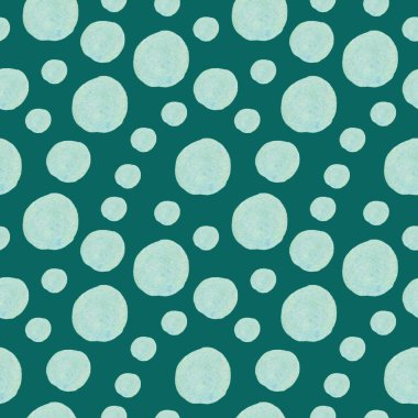 Seamless abstract pattern with pastel shapes on trendy green background. Watercolor, textural, repeating hand painted print. Designs for textile, fabric, wrapping paper, packaging, scrapbook paper.