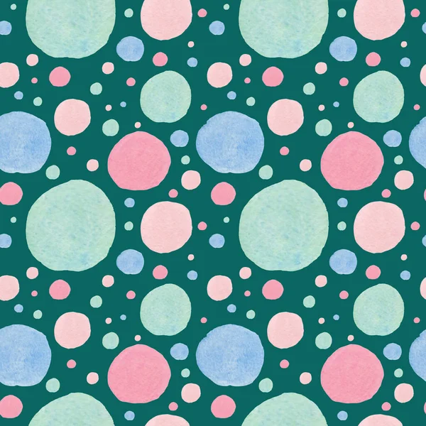 Seamless Abstract Pattern Pastel Shapes Trendy Green Background Watercolor Textural — 스톡 사진