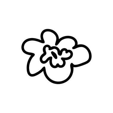 Vector illustration of a rose for Valentine's Day with a black line on an isolated background. Single, simple, festive picture in doodle style. Design for cards, stickers, posters, web, packaging.