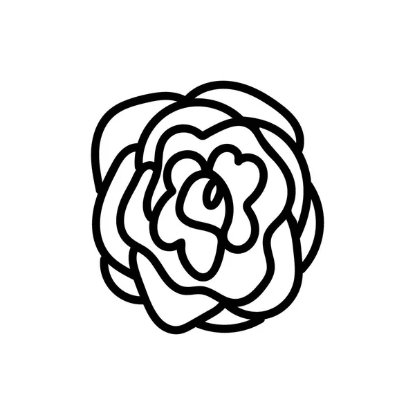 Vektorová Ilustrace Růže Valentýna Černou Čárou Izolovaném Pozadí Jednoduchý Jednoduchý — Stockový vektor
