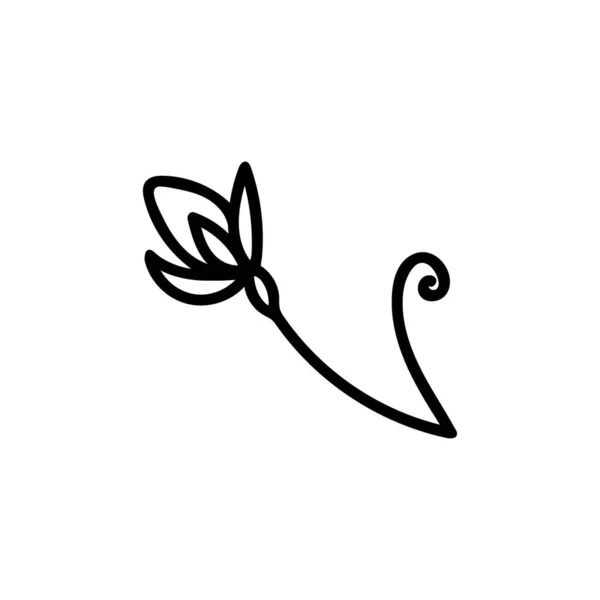 Illustrazione Vettoriale Una Rosa San Valentino Con Una Linea Nera — Vettoriale Stock
