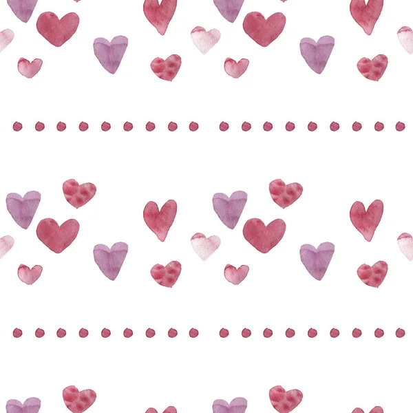 Акварель Безшовний Рожевий День Валентина Білому Ізольованому Фоні Текстуальна Абстрактна — стокове фото