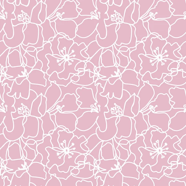 Векторний Безшовний Візерунок Сакурою Рожевому Фоні Весняний Ботанічний Квітковий Святковий — стоковий вектор