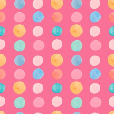 Karalamalarda pembe arkaplanda soyut lekeler olan suluboya desensiz desen. Desenli, parlak, çocuk tarzında şekillerle yazdırılmış. Kumaş, ambalaj kağıdı, tekstil, duvar kağıdı,.