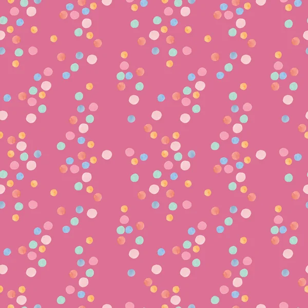 Watercolor Seamless Pattern Abstract Spots Pink Background Doodle Textured Bright — Stock Photo, Image