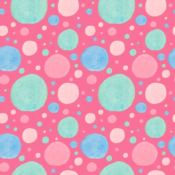 Wzór Bezszwowy Akwarelowy Abstrakcyjnymi Plamkami Różowym Tle Doodle Textured Jasny — Zdjęcie stockowe