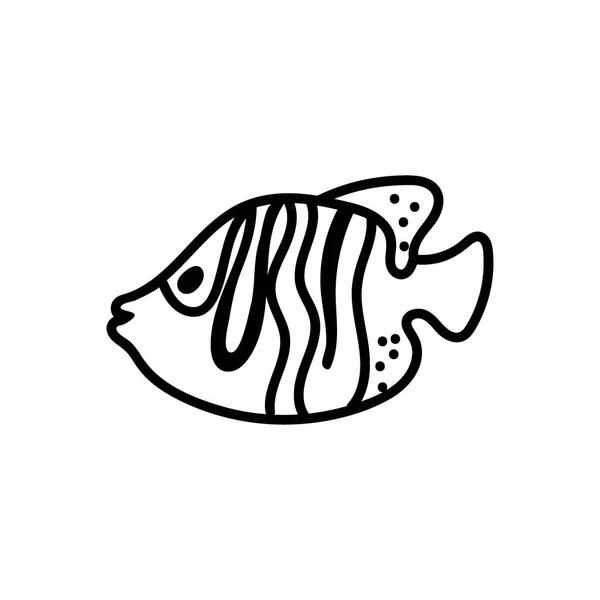 Векторна Проста Ілюстрація Тропічною Рибою Білому Ізольованому Фоні Океан Літня — стоковий вектор