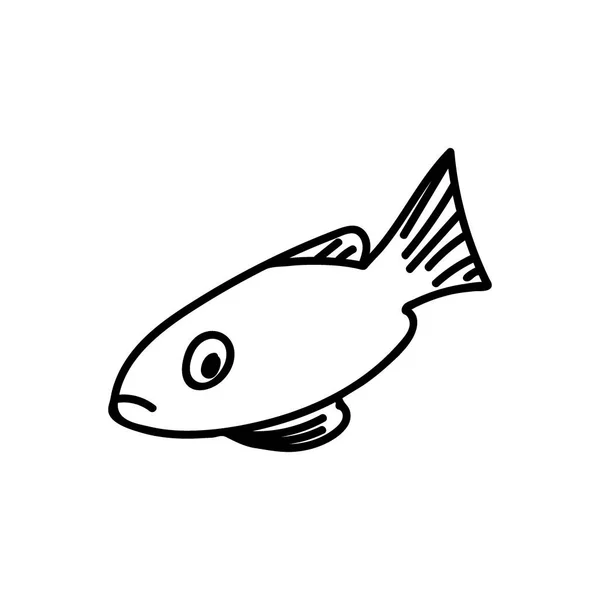 Wektor Prosty Ilustracja Tropikalnych Ryb Białym Odizolowanym Tle Ocean Lato — Wektor stockowy