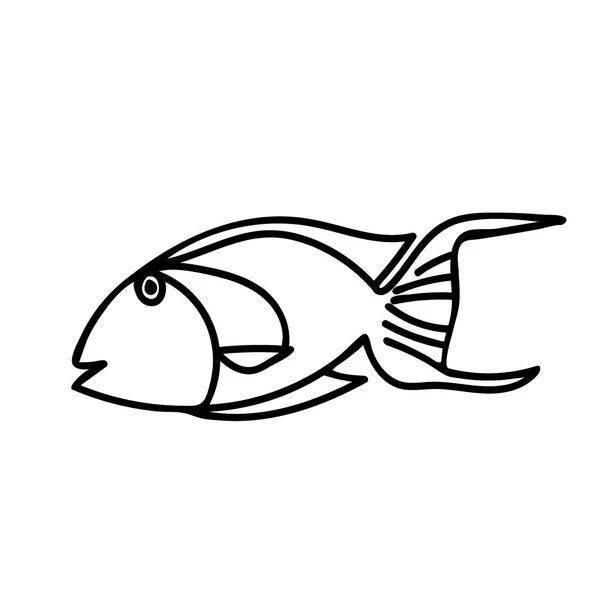 Векторна Проста Ілюстрація Тропічною Рибою Білому Ізольованому Фоні Океан Літня — стоковий вектор