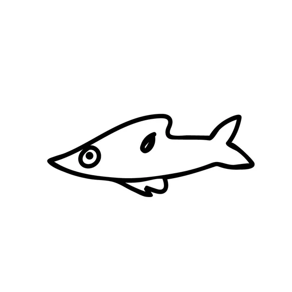 Illustration Vectorielle Simple Avec Des Poissons Tropicaux Sur Fond Blanc — Image vectorielle