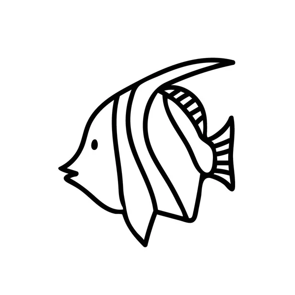 Ilustração Simples Vetorial Com Peixes Tropicais Fundo Isolado Branco Oceano — Vetor de Stock