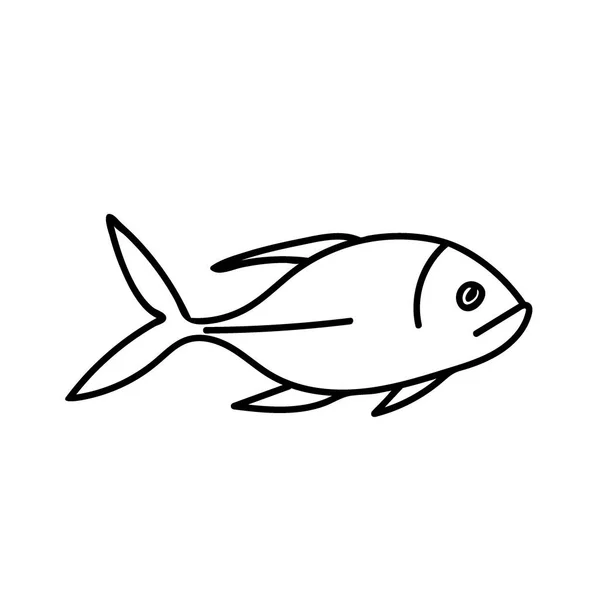 Illustration Vectorielle Simple Avec Des Poissons Tropicaux Sur Fond Blanc — Image vectorielle