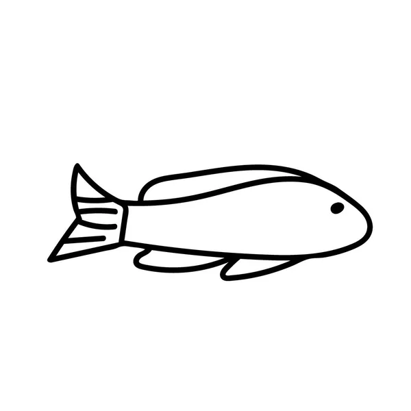 Ilustração Simples Vetorial Com Peixes Tropicais Fundo Isolado Branco Oceano — Vetor de Stock
