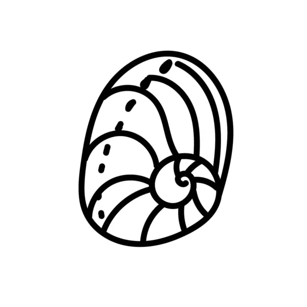 Illustration Vectorielle Simple Avec Coquille Sur Fond Blanc Isolé Océan — Image vectorielle