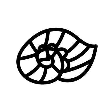 Kabuk ile izole edilmiş beyaz arkaplan üzerine vektör basit illüstrasyonu.Okyanus, karalama biçiminde çizilmiş yaz sualtı hayvan eli. Kartpostallar, çıkartmalar, paketler, sosyal medya, web, boyama için tasarım.