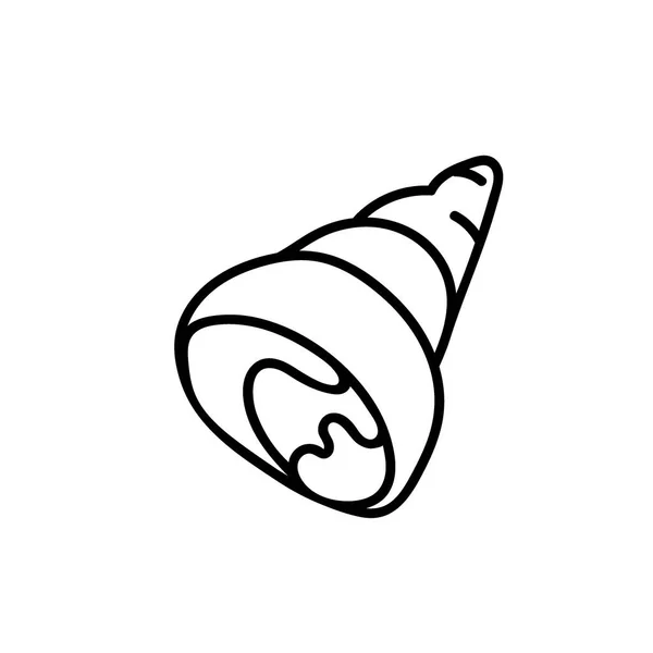 Ilustración Simple Vectorial Con Shell Sobre Fondo Blanco Aislado Océano — Archivo Imágenes Vectoriales