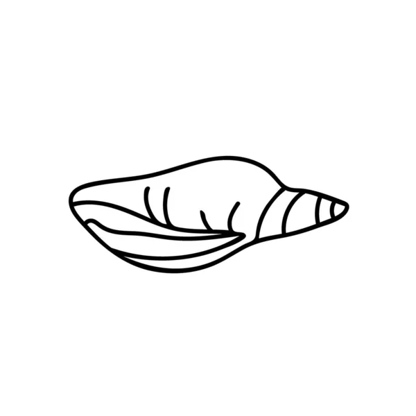 Illustration Vectorielle Simple Avec Coquille Sur Fond Blanc Isolé Océan — Image vectorielle