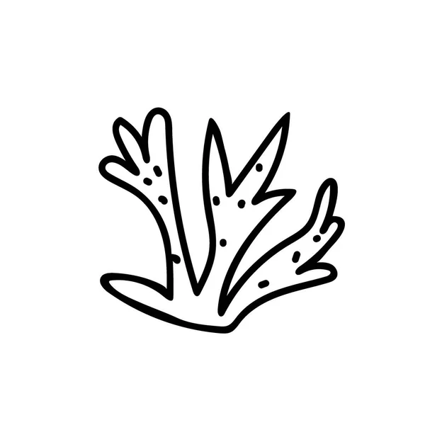 Проста Ілюстрація Коралами Білому Ізольованому Тлі Ocean Summer Underwater Animal — стоковий вектор