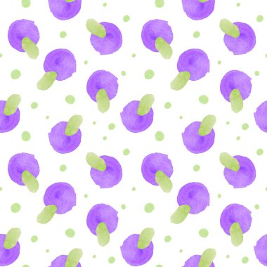 Soyut suluboya hippi izole edilmiş arka planda kusursuz desen. 70 'li yaşlarda, desenli, lekeli ve el boyası şekilli. Tekstil, kumaş, ambalaj kağıdı, ambalaj, yapıştırma kitabı tasarımları.