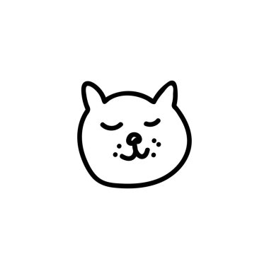 Paskalya için basit siyah çizgi kedi çizimi. Karalama tarzında tek bir bahar tatili resmi. Çıkartmalar, sosyal medya, kartlar, ambalaj, baskı için tasarım.