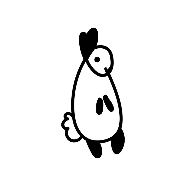 Illustration Simple Vectorielle Lapin Ligne Noire Pour Pâques Dessinée Main — Image vectorielle