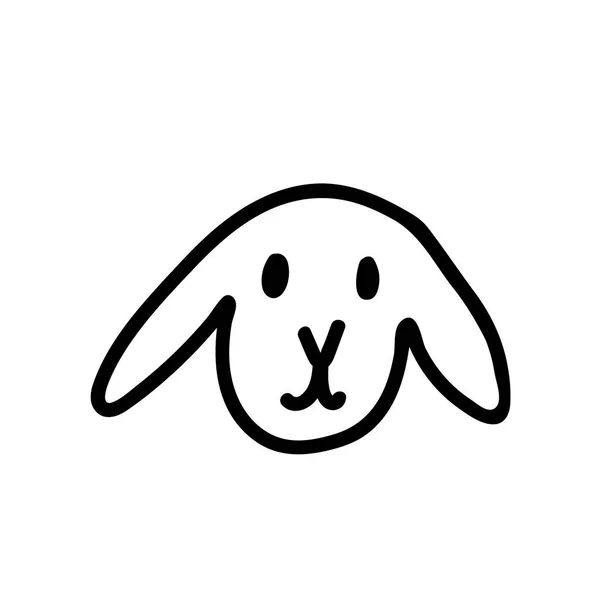 矢量简单的黑线兔子插图复活节手绘 单春假动物图片的涂鸦风格 社交媒体 印刷设计 — 图库矢量图片