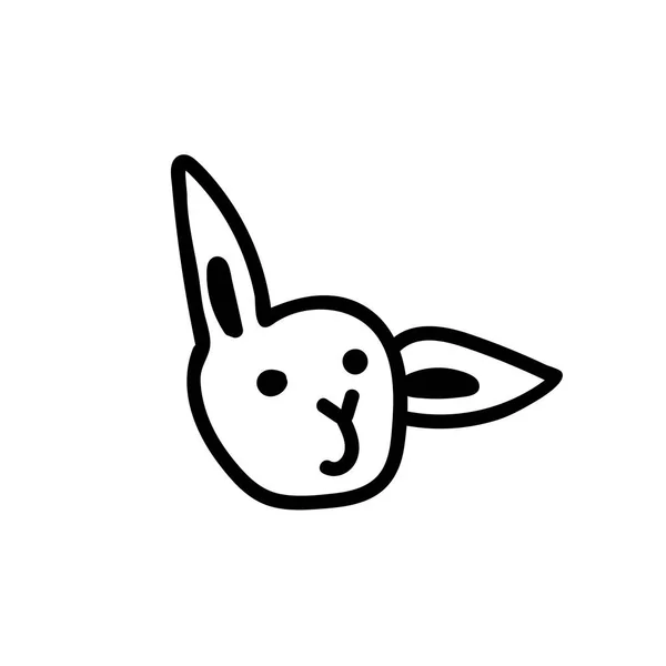 Векторная Простая Черная Линия Рисунка Кролика Пасху Один Весенний Праздник — стоковый вектор