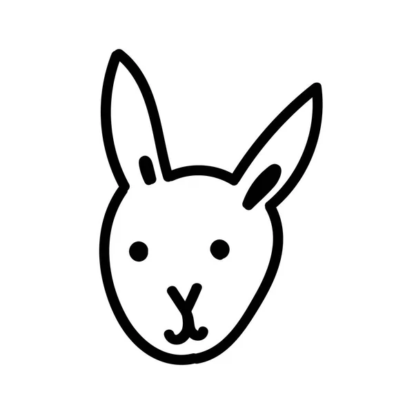 矢量简单的黑线兔子插图复活节手绘 单春假动物图片的涂鸦风格 社交媒体 印刷设计 — 图库矢量图片