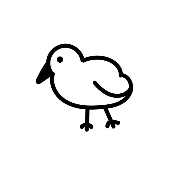 Illustration Poulet Vectorielle Simple Ligne Noire Pour Pâques Dessinée Main — Image vectorielle