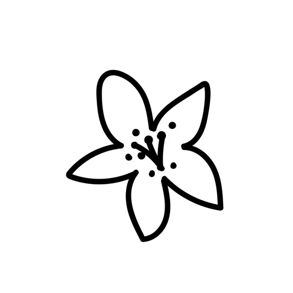 Illustration Vectorielle Simple Fleurs Printemps Avec Ligne Noire Pour Pâques — Image vectorielle