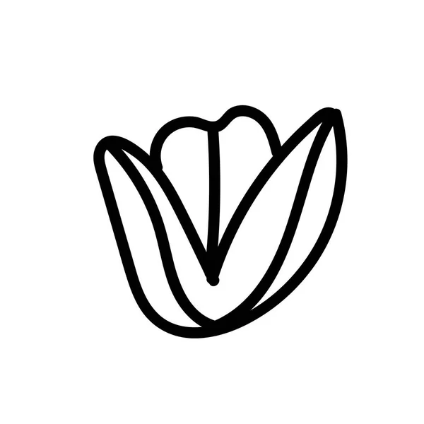 Векторная Простая Иллюстрация Весенние Цветы Черной Линией Пасху Нарисованы Вручную — стоковый вектор