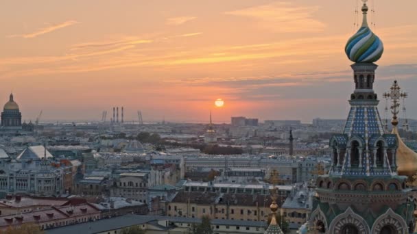 Drone View Center Saint Petersburg City Dome Savior Spilled Blood — Video Stock